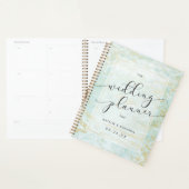 Moderne Murmeln im Ozean mit Goldverheiratungsplän Planer (Anzeige)