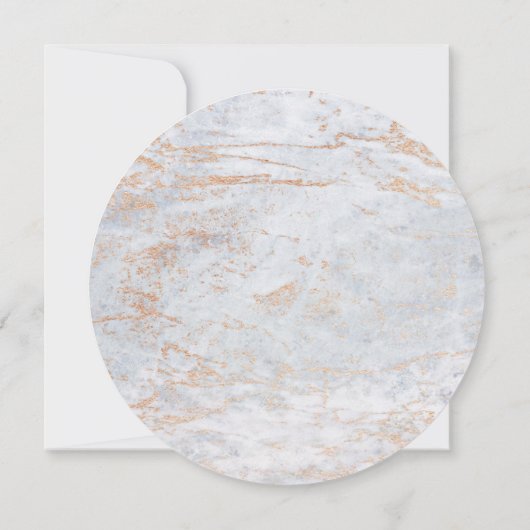 Moderne Murmeln in dusty Blue Copper Circle Weddin Einladung (Rückseite)