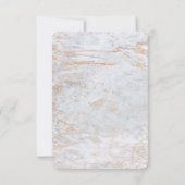 Moderne Murmeln in dusty Blue Copper Foil Edges RSVP Karte (Rückseite)