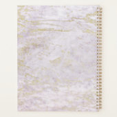 Moderne Murmeln in Violet mit Goldverheiratungsplä Planer (Rückseite)