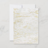 Moderne Murmeln in Weiß mit Gold-Brautparty Einladung (Rückseite)