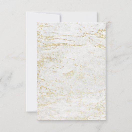 Moderne Murmeln in Weiß mit Gold-Brautparty Einladung (Rückseite)