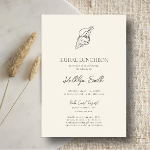 Moderne Muschel Beach Ocean Wedding Bridal Luncheo Einladung