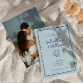 Moderne Muschel Blue Mediterrane Hochzeit Einladun Einladung