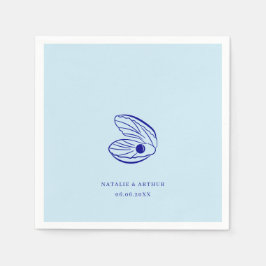Moderne Muschel Blue Mediterrane Hochzeit von Napk Serviette