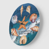 Moderne Muscheln an der Küste lassen den Ozean nac Große Wanduhr (Winkel)