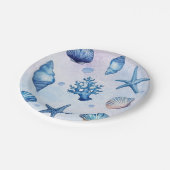 Moderne Muscheln an der Küste Schatz Ozean Geburts Pappteller (Schrägansicht)