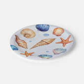 Moderne Muscheln an der Küste Schatz Ozean Geburts Pappteller (Schrägansicht)