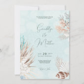 Moderne Muscheln im Aqua-Ozean Einladung (Vorderseite)