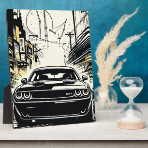 Moderne Muscle-Car-Front-Pop-Art-Illustrationsdruc Fotoplatte