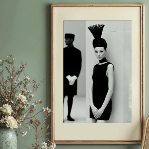 Moderne Muse: Striking monochrome Modekunst Poster