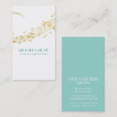 Moderne Musical Business Branding Gold Musiknoten Visitenkarte (Vorne/Hinten)