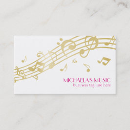 Moderne Musical Business Branding Gold Musiknoten Visitenkarte