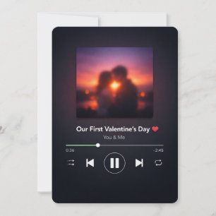 Moderne Musik-Playlist Erstes Valentinsgruß-Karte Feiertagskarte
