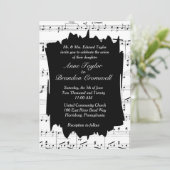 Moderne Musik Thema Hochzeit Einladung (Stehend Vorderseite)