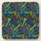 Moderne Musikinstrumentenliebhaber Getränkeuntersetzer (Vorderseite)