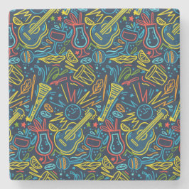 Moderne Musikinstrumentenliebhaber Steinuntersetzer