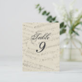 Moderne Musiknoten Music Wedding Tischnummern (Stehend Vorderseite)
