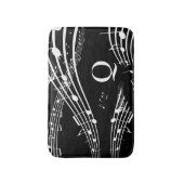 Moderne Musiknoten Schwarzes Monogramm Bath Mat Badematte (Vorderseite Vertikal)