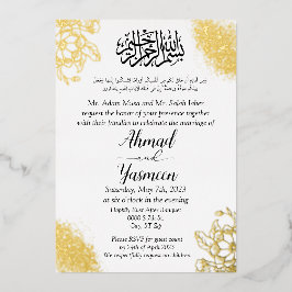 Moderne muslimische Arabische Elegante Islamische  Folieneinladung