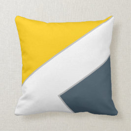 Moderne Mustard Dark Blue Color Block geometrisch Kissen