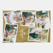 Moderne Mustard Multi Foto Family Collage Küche Geschirrtuch (Horizontal)