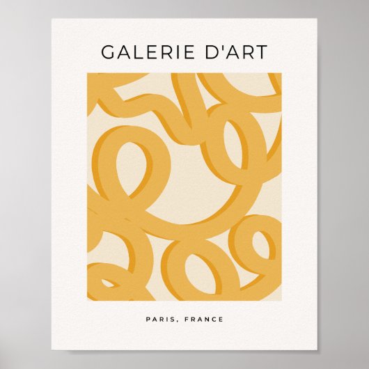 Moderne Mustard Yellow Brush Strokes aus dem Mitte Poster (Vorne)