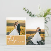 Moderne Mustard Yellow Foto Collage Vielen Dank (Stehend Vorderseite)