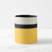 Moderne Mustard Yellow Silver Grau Black Streifen Tasse (Zentrum)