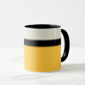 Moderne Mustard Yellow Silver Grau Black Streifen Tasse (VorderseiteRechts)
