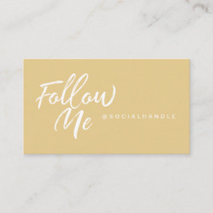 Moderne Mustard Yellow Social Media Follow me Me F Visitenkarte