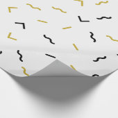 Moderne Muster aus Gold und Schwarz Geschenkpapier (Ecke)