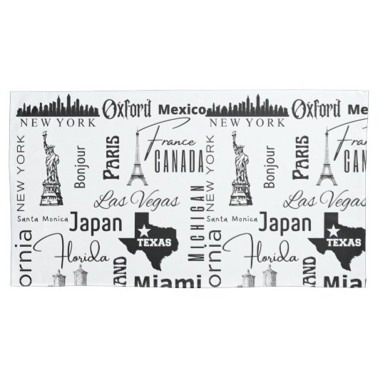 Moderne Muster berühmte Städte Schwarz/Weiß niedli Kissenbezug (Vorderseite)
