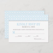 Moderne Muster Blue Baby Boy Taufe RSVP Karte (Vorne/Hinten)