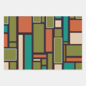 Moderne Muster der Retro Geometric Mittelalter Geschenkpapier Set (Vorderseite 3)