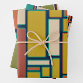 Moderne Muster der Retro Geometric Mittelalter Geschenkpapier Set (Beispiel)