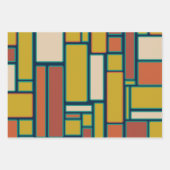 Moderne Muster der Retro Geometric Mittelalter Geschenkpapier Set (Vorderseite)