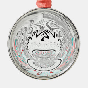 Moderne Muster der urbanen Flora Silbernes Ornament