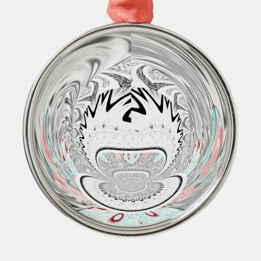 Moderne Muster der urbanen Flora Silbernes Ornament (Vorne)