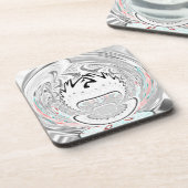 Moderne Muster der urbanen Flora Untersetzer (Linke Seite)