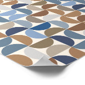 Moderne Muster erdgeschmückte Töne und blau Poster (Ecke)