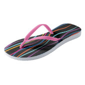 Moderne Muster farbige Waves Flip Flops Badesandalen (Schrägansicht)