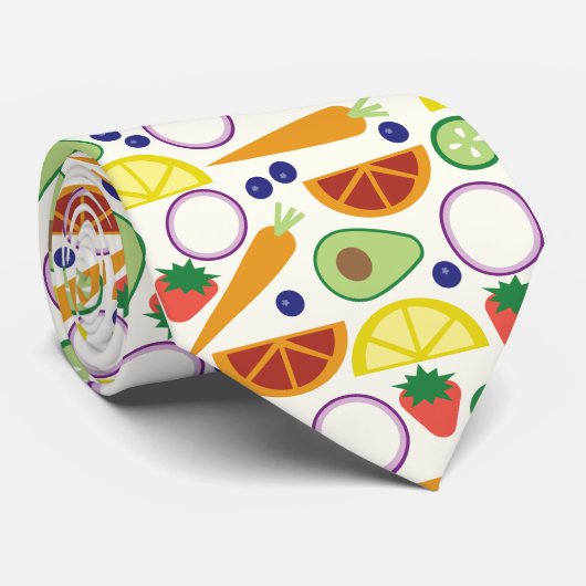 Moderne Muster für Obst und Gemüse Krawatte (Gerollt)