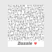 Moderne Muster in Schwarz und Weiß Aufkleber (Blatt)