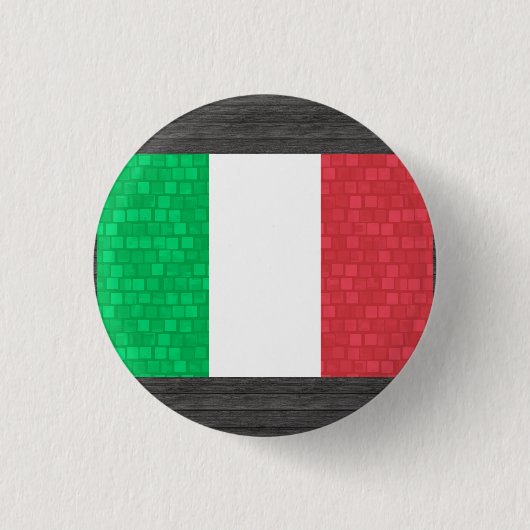 Moderne Muster-Italiener-Flagge Button (Vorderseite)