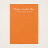 Moderne Muster Orange Halsketten Displaykarte (Vorderseite)