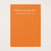 Moderne Muster Orange Ohrring Displaykarte (Vorderseite)