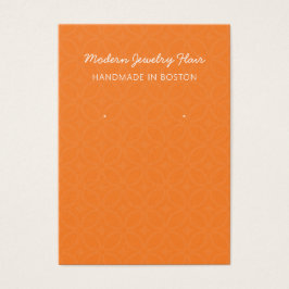 Moderne Muster Orange Ohrring Displaykarte