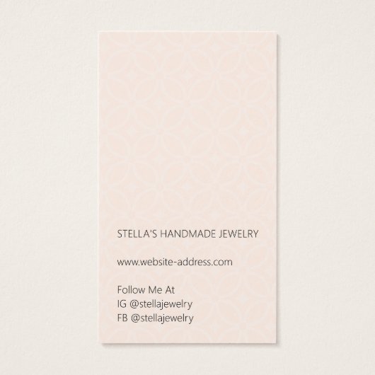 Moderne Muster Orange Ohrring Displaykarte (Rückseite)