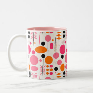 Moderne Muster-Pastell-Boheme-Retro-Mitte des 20. Zweifarbige Tasse